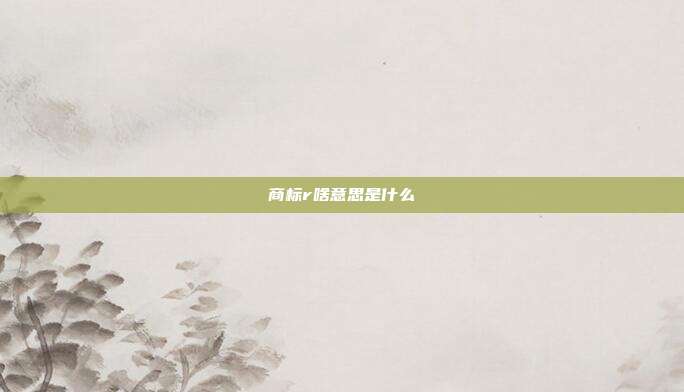 商标r啥意思是什么