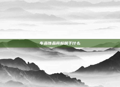 车品饰品商标属于什么