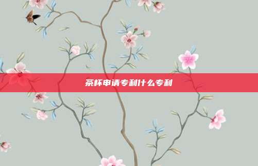 茶杯申请专利什么专利