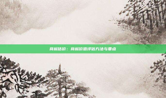 商标估价:商标价值评估方法与要点