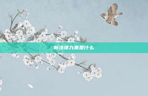 新法律九条是什么