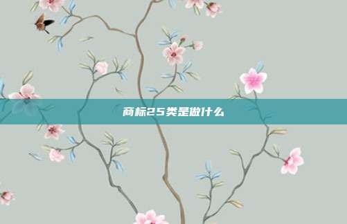 商标25类是做什么