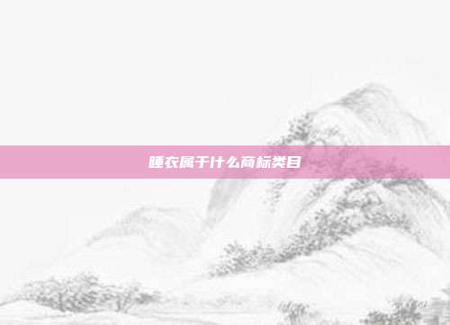 睡衣属于什么商标类目