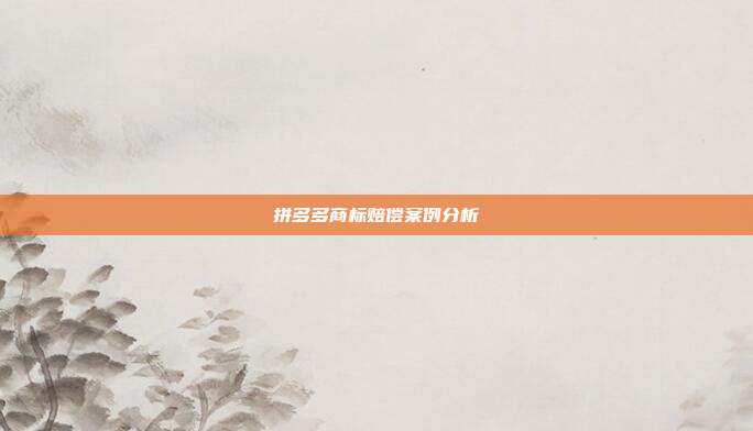 拼多多商标赔偿案例分析