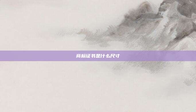 商标证书是什么尺寸