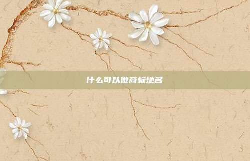 什么可以做商标地名
