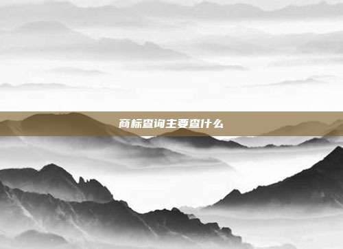 商标查询主要查什么