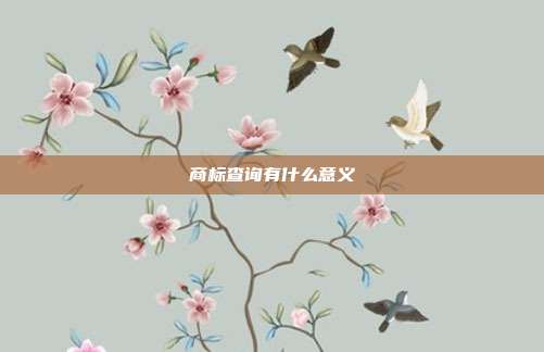商标查询有什么意义