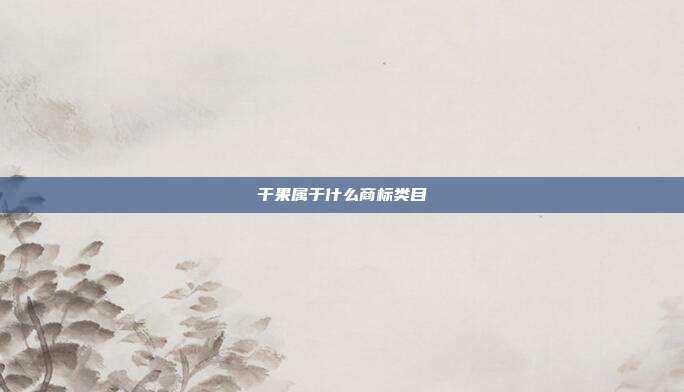 干果属于什么商标类目
