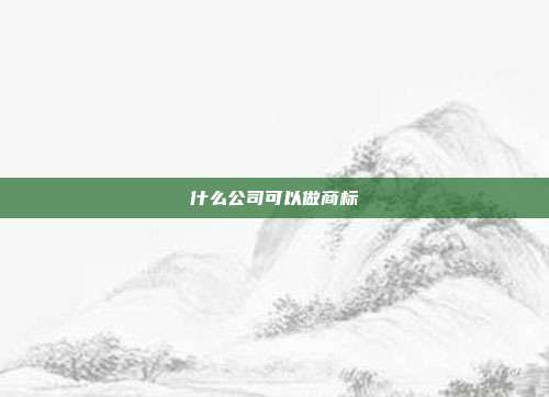 什么公司可以做商标