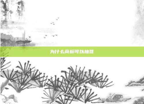 为什么商标可以抽签