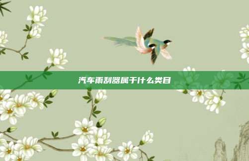 汽车雨刮器属于什么类目