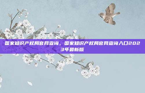 国家知识产权局官网查询,国家知识产权局官网查询入口2023年最新版