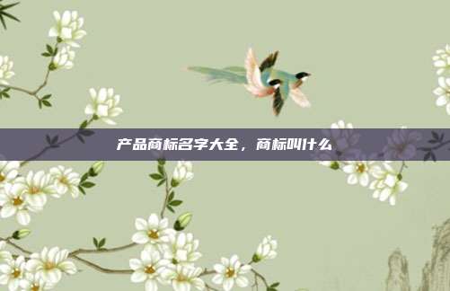 产品商标名字大全,商标叫什么