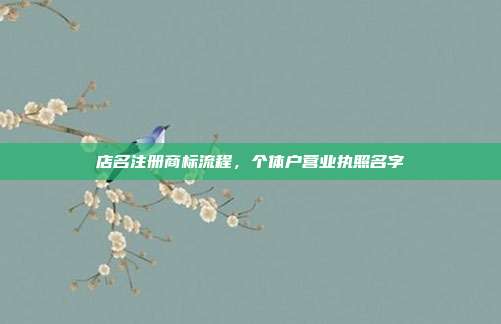 店名注册商标流程,个体户营业执照名字