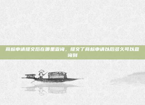 商标申请提交后在哪里查询,提交了商标申请以后多久可以查询到