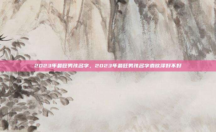 2023年最旺男孩名字,2023年最旺男孩名字袁钦泽好不好