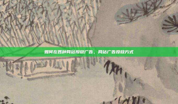 如何在各种网站投放广告,网站广告投放方式