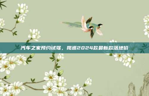 汽车之家预约试驾,揽巡2024款最新款落地价
