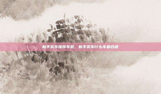 新手买车推荐车型,新手买车什么车最合适