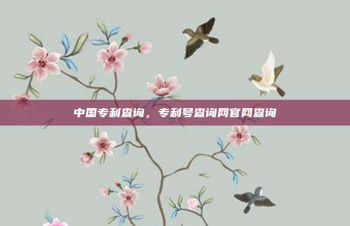 中国专利查询,专利号查询网官网查询
