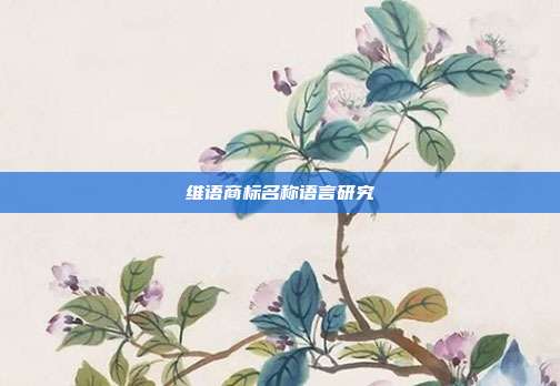维语商标名称语言研究