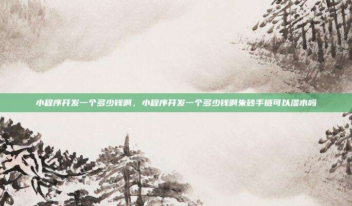 小程序开发一个多少钱啊,小程序开发一个多少钱啊朱砂手链可以湿水吗
