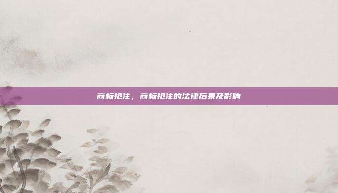 商标抢注,商标抢注的法律后果及影响