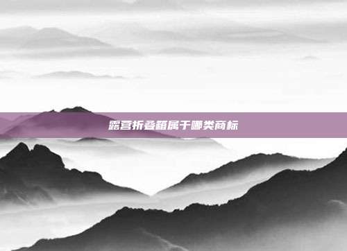 露营折叠箱属于哪类商标