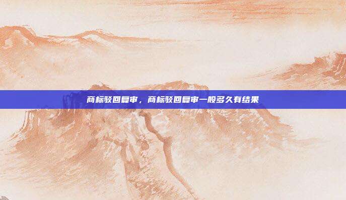 商标驳回复审,商标驳回复审一般多久有结果