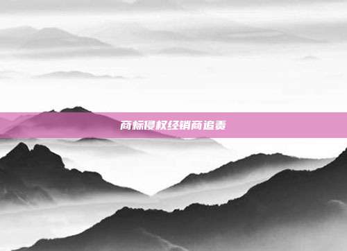商标侵权经销商追责