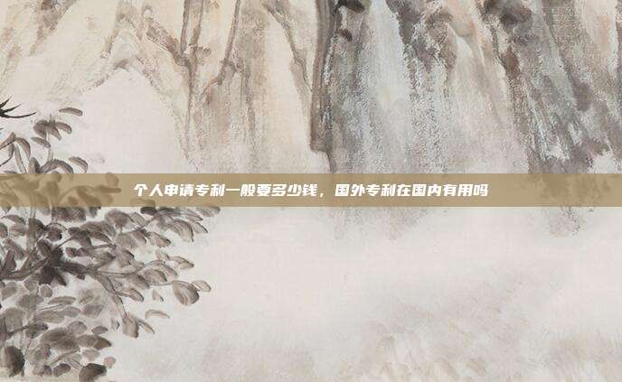 个人申请专利一般要多少钱,国外专利在国内有用吗