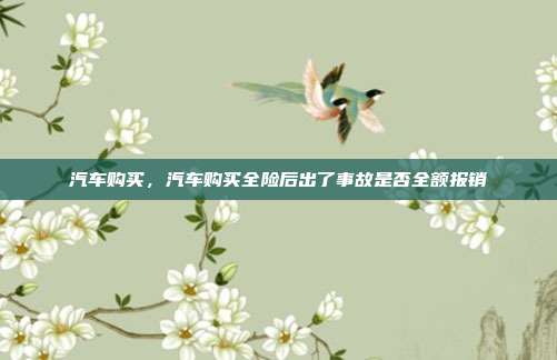 汽车购买,汽车购买全险后出了事故是否全额报销