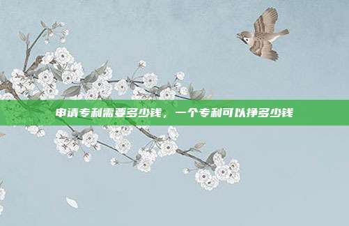 申请专利需要多少钱,一个专利可以挣多少钱