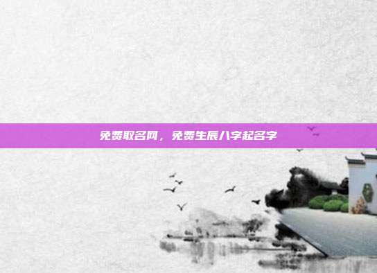 免费取名网,免费生辰八字起名字