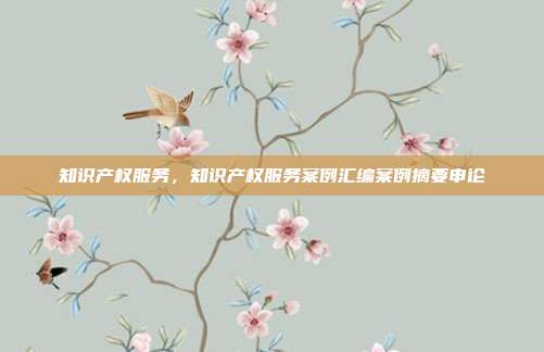 知识产权服务,知识产权服务案例汇编案例摘要申论
