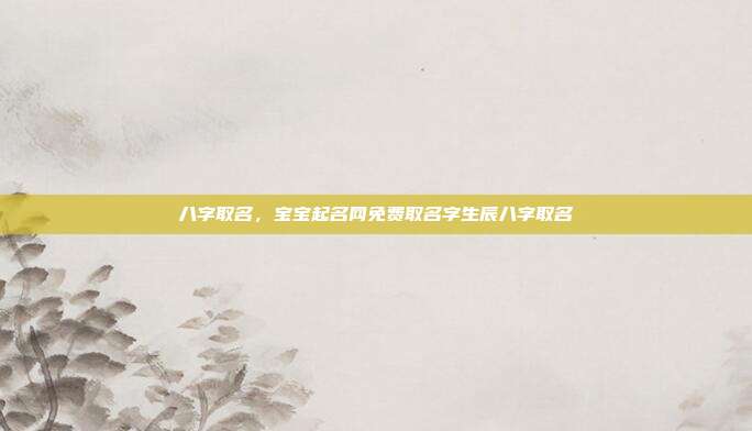 八字取名,宝宝起名网免费取名字生辰八字取名