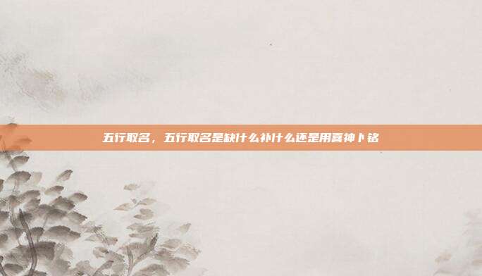 五行取名,五行取名是缺什么补什么还是用喜神卜铭