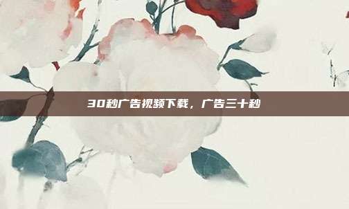 30秒广告视频下载,广告三十秒