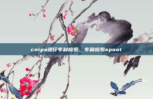 cnipa进行专利检索,专利检索spoot