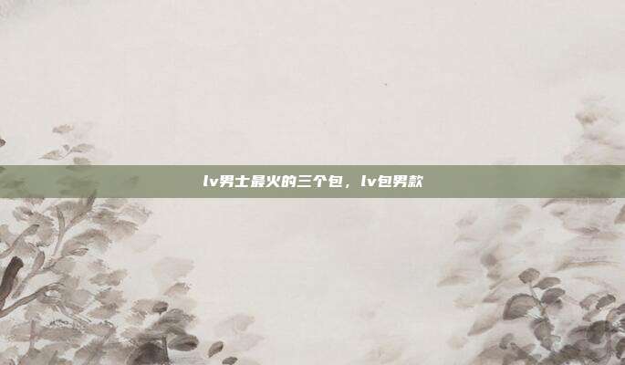 lv男士最火的三个包,lv包男款