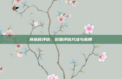 商标权评估:价值评估方法与应用