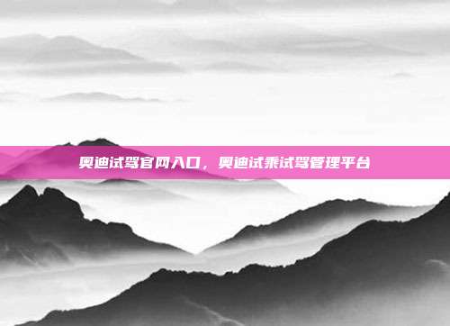 奥迪试驾官网入口,奥迪试乘试驾管理平台