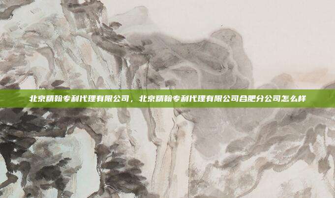 北京精翰专利代理有限公司,北京精翰专利代理有限公司合肥分公司怎么样