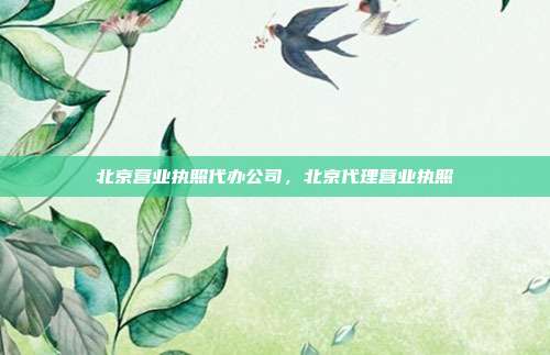 北京营业执照代办公司,北京代理营业执照