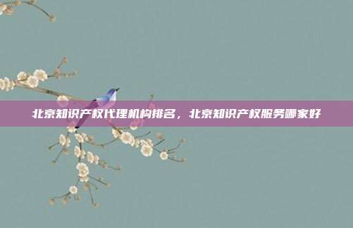 北京知识产权代理机构排名,北京知识产权服务哪家好