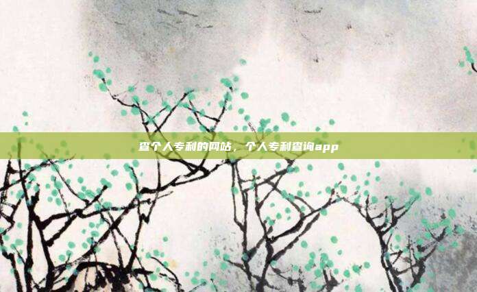 查个人专利的网站,个人专利查询app