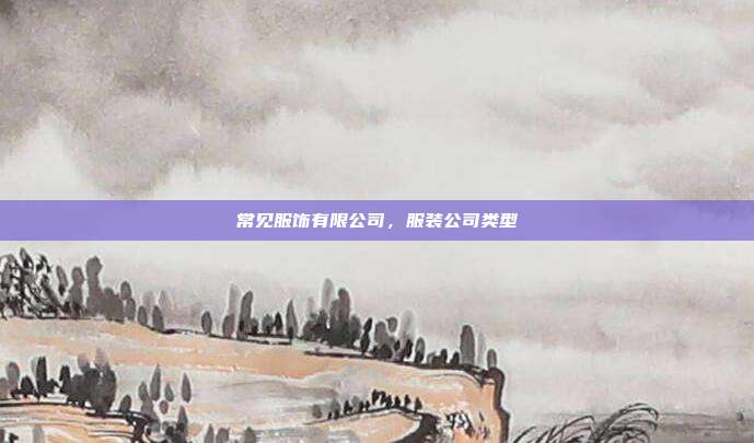 常见服饰有限公司,服装公司类型