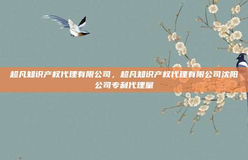 超凡知识产权代理有限公司,超凡知识产权代理有限公司沈阳公司专利代理量