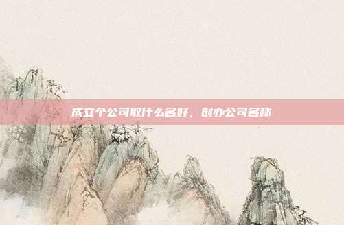 成立个公司取什么名好,创办公司名称